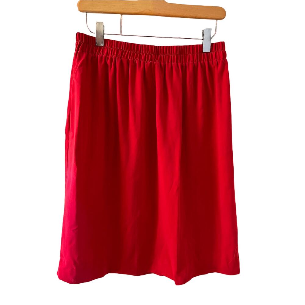 Vintage Silk Mini Skirt Cherry Red